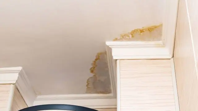 Water stain at the corner of a ceiling
