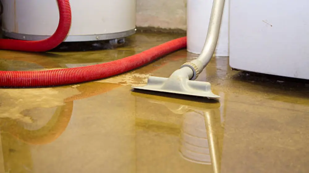 Wet vacuum wand removing water from a floor